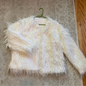 White Shag Faux Fur Jacket